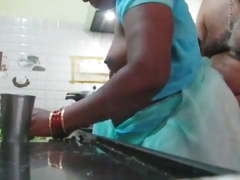 Tamil MILF fucked in Kitchen table